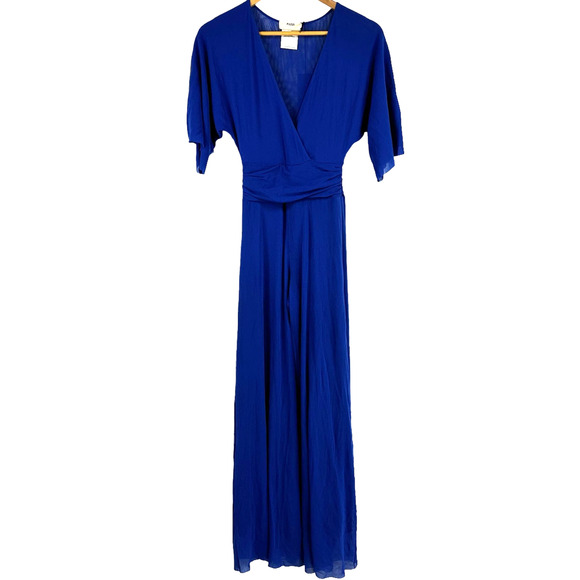 Fuzzi Jean Paul Gaultier NWT Surplice Wide Leg Jumpsuit in Canarie Blue Size L - Picture 2 of 8